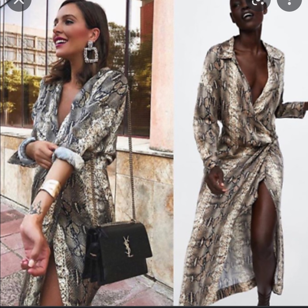 NWOT Zara Snake-print Dress